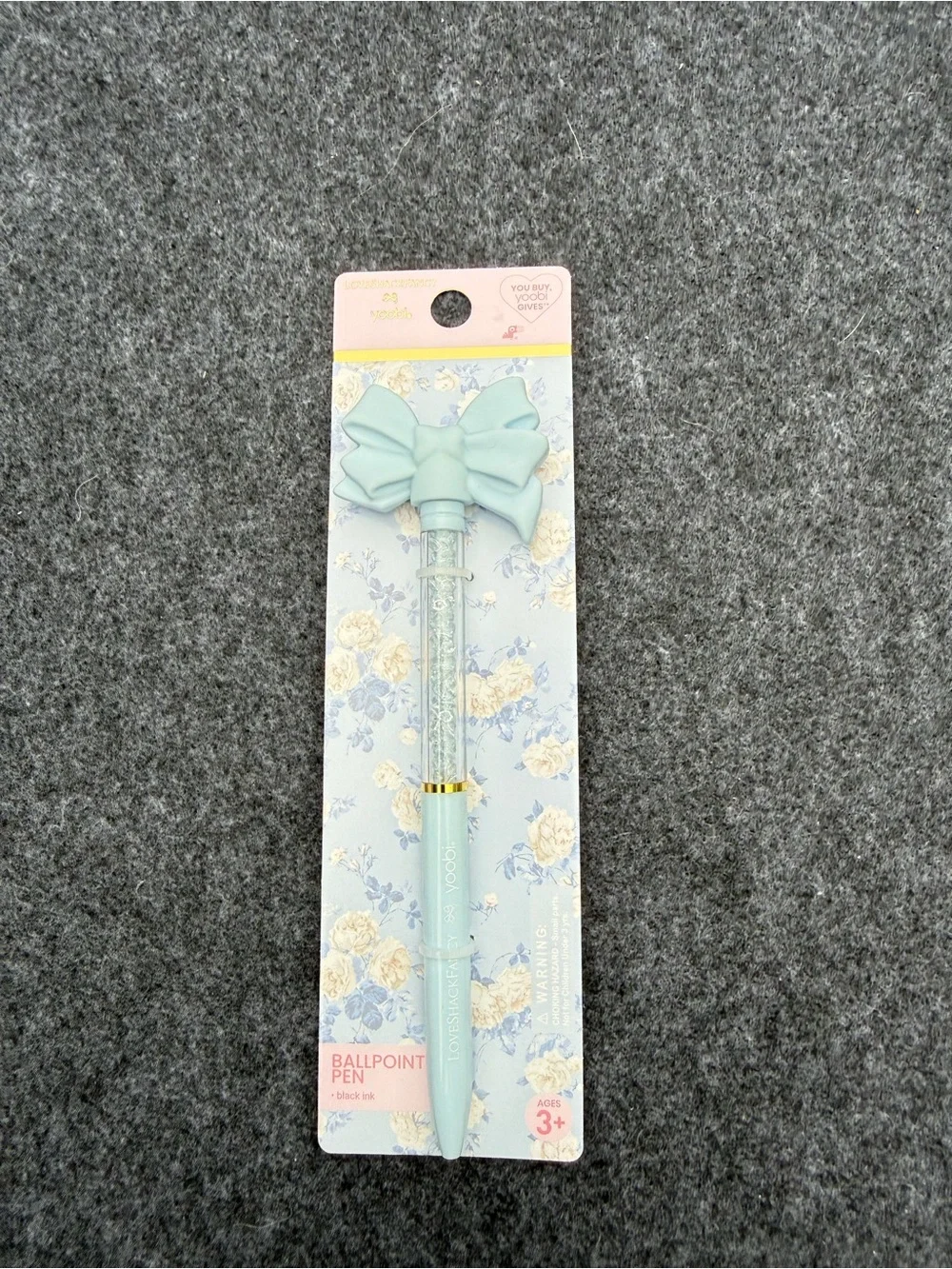LoveShackFancy Blue Floral Binder with Bow-Top Pen